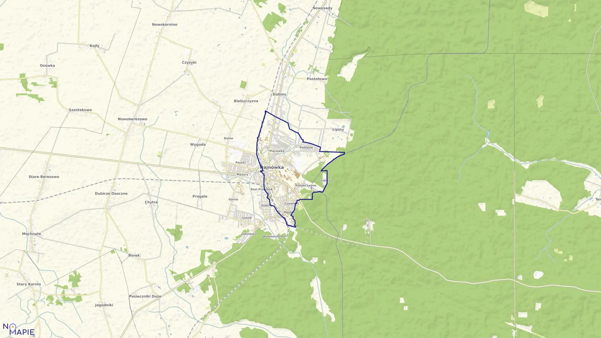 Mapa obrębu HAJNÓWKA 01 w mieście Hajnówka